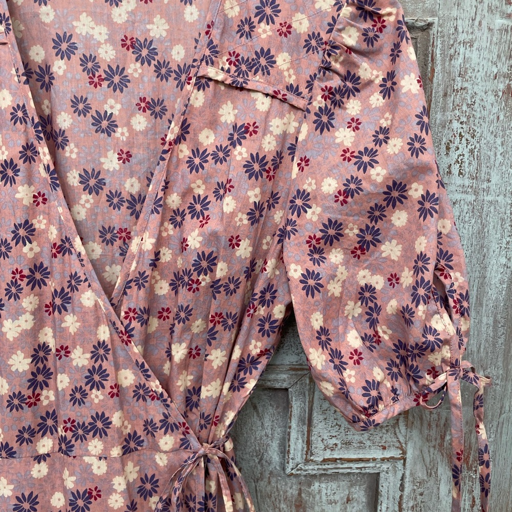 Christy Dawn Augusta wrap dress in wisteria wildflower meadow